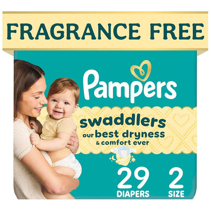 Pampers Swaddlers Diapers, Size 2 (10-22 lbs), 29 
