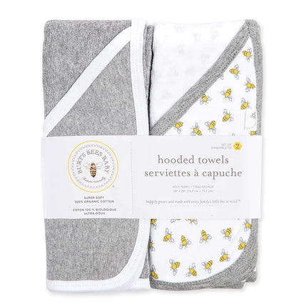 Burt's Bees Baby - Hooded Towels, Absorbent Knit Terry, Super Soft Single Ply, 100% Organic Cotton