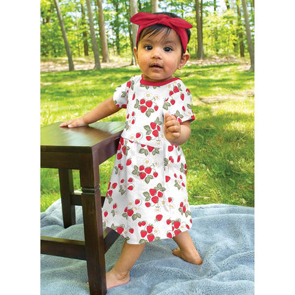Hudson Baby Baby Cotton Dress, 2 Pack, Strawberries, 0-3 Months (3M)