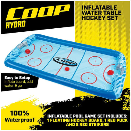 Coop Hydro Hockey Inflatable Water Floating Table Hockey Set, Pool Toy for Kids Ages 5+