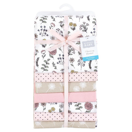 Hudson Baby Unisex Baby Cotton Flannel Receiving Blankets Bundle, Dandelion Wish, One Size