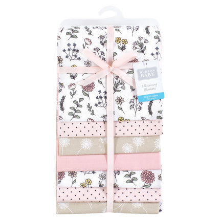 Hudson Baby Unisex Baby Cotton Flannel Receiving Blankets Bundle, Dandelion Wish, One Size
