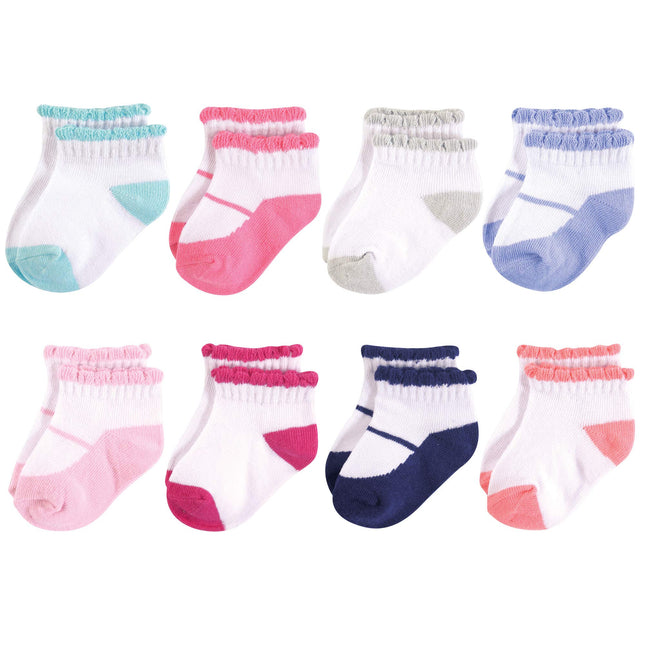Luvable Friends Baby Basic Socks, Navy Mary Jane 8