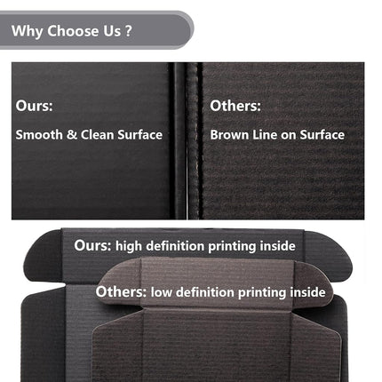 Timirog Black Shipping Boxes 11 1/8 x 8 5/8 x 2" Letter Size 25 Pack - Corrugated Cardboard Mailing Box for Small Business, Literature Mailer Supplies for Packaging Pictures, Books, Clothes, Gifts