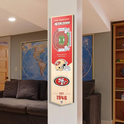 NFL San Francisco 49ers Levi's Stadium Banner 3D de estadio-8x32Banner 3D de estadio - 8"x 32", Colores del equipo, 8" x 32"