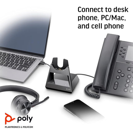 Plantronics Poly - Voyager Office Base () - Compatible with Voyager Focus 2 and Voyager 4300 UC Series Headsets (Sold Separately) - Connect to PC/Mac, Deskphone, & Cell Phone