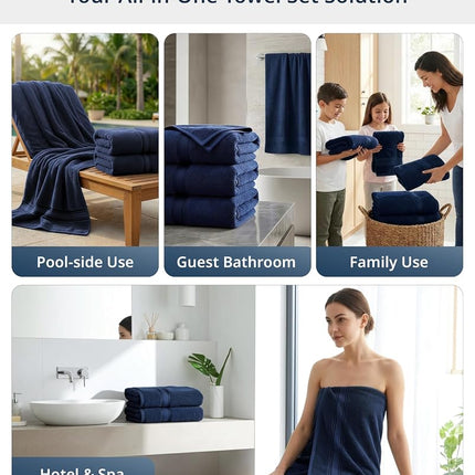 Lane Linen 100% Cotton Bath Towels 4 Pack, Ultra Soft - Taupe