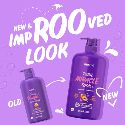 Aussie Total Miracle Shampoo, 30.4 Fluid Ounce, Pack of 4
