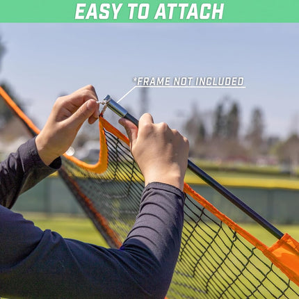 GoSports Team Tone Replacement 7 ft x 7 ft Baseball/Softball Net - Compatible with GoSports Brand 7 ft x 7 ft Baseball Net - Frame Not Included - Orange