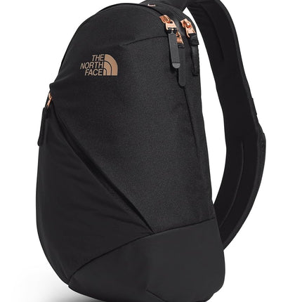THE NORTH FACE Women's Isabella Sling - PFAS Free, Tnf Black Light Heather/Burnt Coral Metallic-npf, One Size, Isabella Sling | Slim Carry Crossbody Bag With Large Main Compartment, Water-repellent