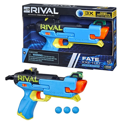 Nerf Rival Fate XXII-100 Blaster, Accurate System, Adjustable Sight, Breech Load, Includes 3 Rival Rounds