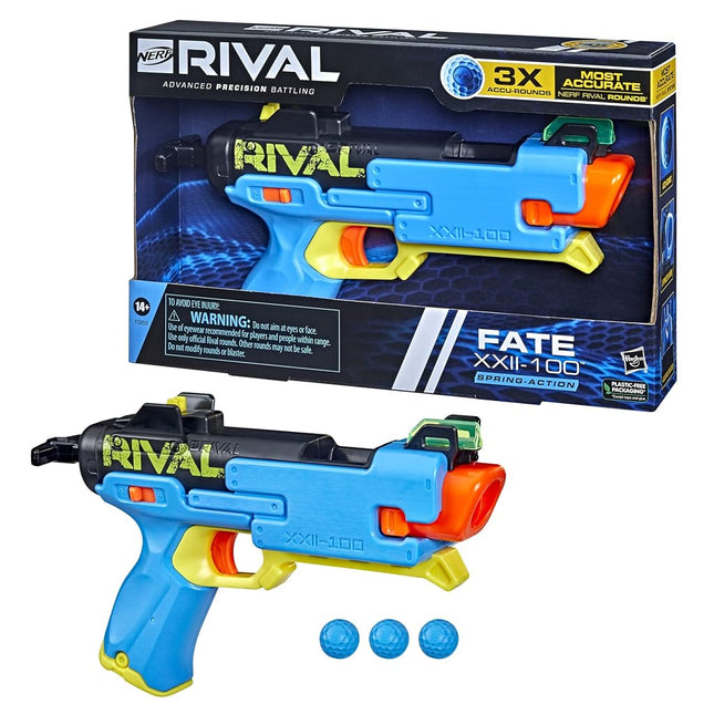 Nerf Rival Fate XXII-100 Blaster, Accurate System, Adjustable Sight, Breech Load, Includes 3 Rival Rounds