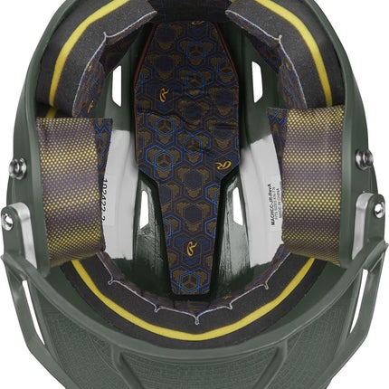 Rawlings | MACH HI-VIZ Fastpitch Softball Batting Helmet | Face Guard Attached | Dark Green | Junior - 6 3/8" - 7 1/8"