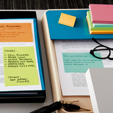 Post-it, 76x127 mm, 5 Blocs, Les Notes Adhésives Préférées des Américains, Collection Fantaisie Florale, Couleurs Vives, Se Décollent Proprement, Recyclables (635-5AU)
