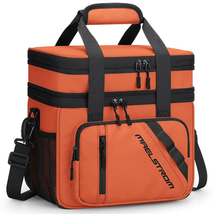 Maelstrom Lunch Box, Sac Repas Isotherme 20 L pour Hommes et Femmes, Sac Glacière Double Compartiment Extensible et Étanche avec 6 Poches, Sac à Déjeuner Réutilisable pour le Travail, Pique-nique, Voyage, Orange