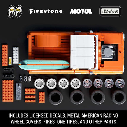 Mattel Brick Shop Hot Wheels Elite Series Building Set, Custom ’62 Chevy Pickup with 858 Pieces, Realistic Details and Custom Decals, Adult Collectors and Kids Ages 10+