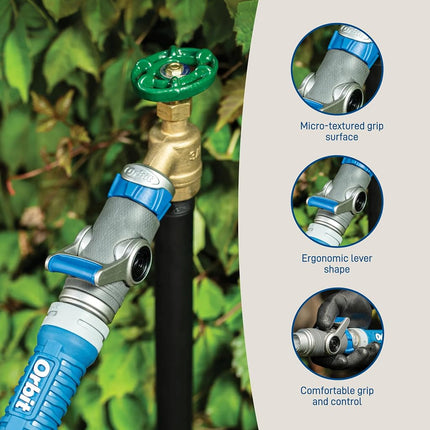 Orbit Heavy-Duty Shut-Off Hose Connector – Zinc Core, Easy-Grip Lever, High-Flow Control 28296