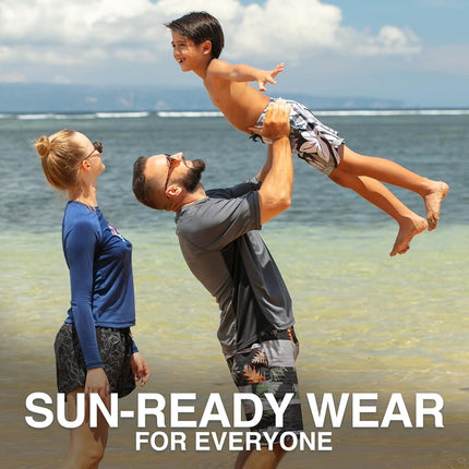 Bañador de playa de secado rápido con protección solar UPF 50+ Reflection para niños de Kanu Surf, Abacos Negro, 2T
