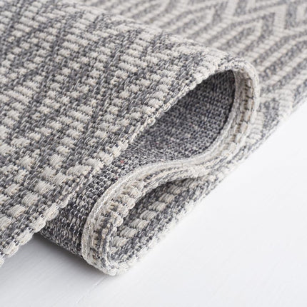 Safavieh Martha Stewart Collection by SAFAVIEH Alfombra geométrica contemporánea de algodón de 3' x 5' color antracita/gris claro MSR405F