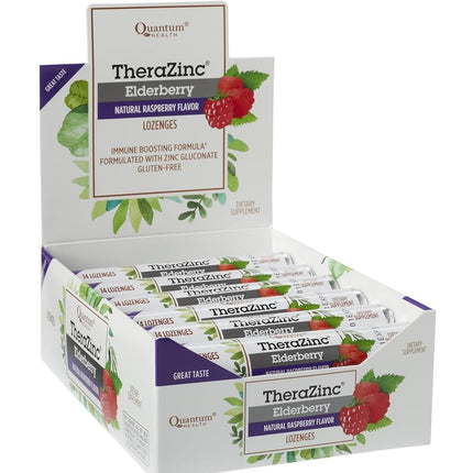 Quantum Health - TheraZinc Echinacea Lozenges Raspberry - 14 Lozenges