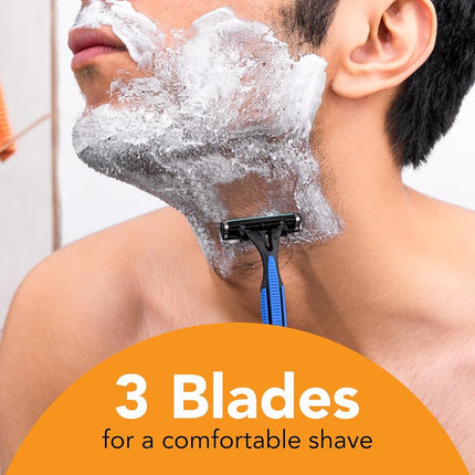 BIC Comfort 3 Men's Disposable Razors, 3 Blade For a Smooth and Comfortable Shave, 1-Count