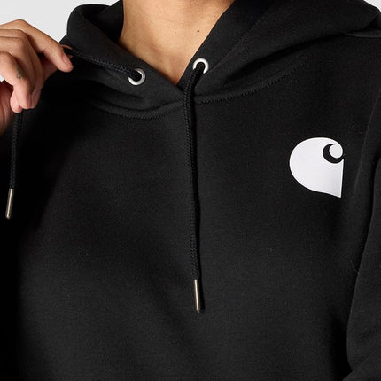 Carhartt Women's Relaxed Fit Midweight Logo Sleeve Graphic Sweatshirt, Black, M