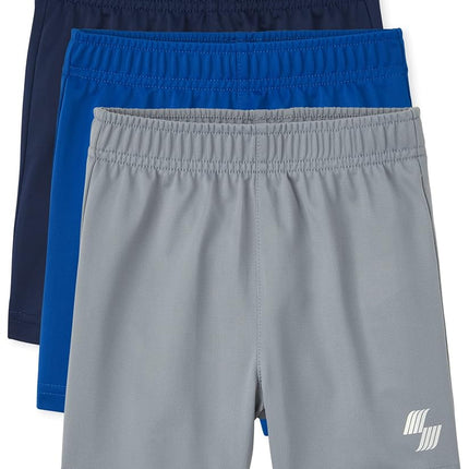 The Children's Place Baby Toddler Boys Basic Shorts Multipacks, Quench Blue/Fin Gray/Tidal-3 Pack, 3T