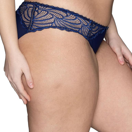 Vanity Fair Women’s Flattering Lace Panties: Lightweight & Silky with Superior Stretch, Blue Mystique, 8