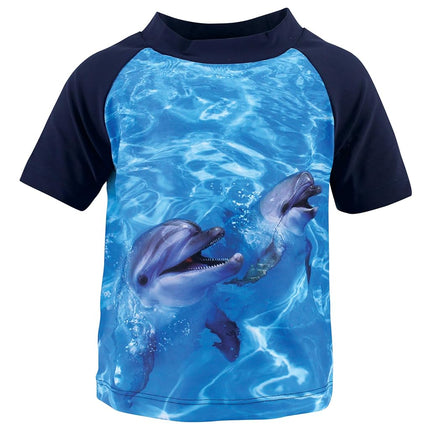 Hudson Baby Baby-Girls Swim Rashguard Set, Boy Dolphin, 5T