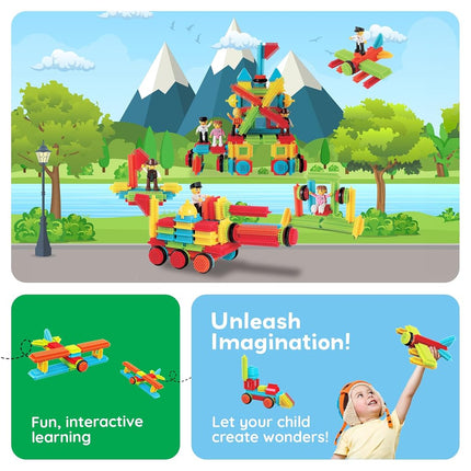 Picasso Toys 116pc Hedgehog Construction Building Blocks Toy Set Interlock Tiles with Idea Book, 4 Action Figure Characters, 4 Decorative Eyes STEM Learning Kit Playset for Boys Girls 3 and Up PTB116