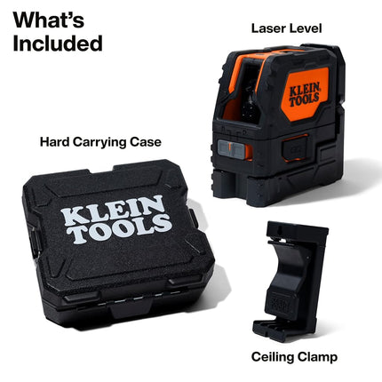 Klein Tools 93LCLS Self-Leveling Laser Level with Bright Red Cross Lines and Plumb Spot, Magnetic and Ceiling Clamp Mounting