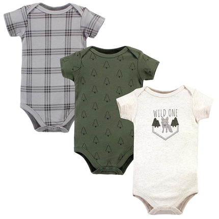 Grenouillères en coton Hudson Baby unisexe pour bébé, motif loup "Wild One", 3-6 mois, motif loup "Wild One", 3-6 mois