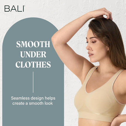 Bali Women's Comfort Revolution Shaping Wirefree With Smart Sizes bras, Nude, XXL UK
