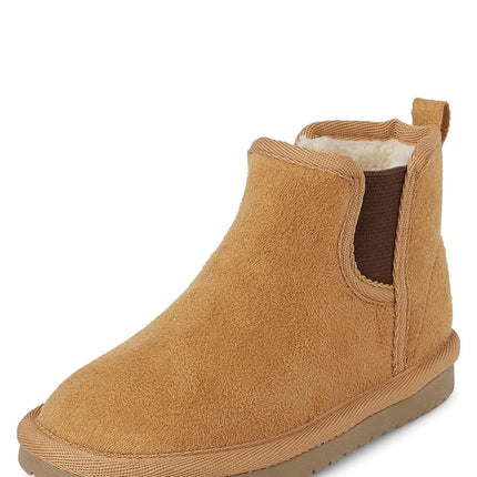 Gymboree - Botas de invierno de moda ligeras y cálidas para niños y niños pequeños, color tostado, 10 US Wide Toddler