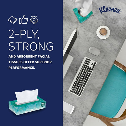 Kleenex 21400 Facial Tissues, 2 Ply, White, 36 cartons x 100 Sheets