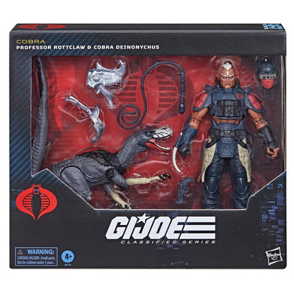 G.I. Joe Classified Series #196, Professor Rottclaw & Cobra Deinonychus, Collectible 6 Inch Action Figure and Dinosaur Toy