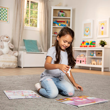 Lot de blocs de gommettes réutilisables Melissa & Doug – Fée, Princesse, Habillage et Maison de jeu