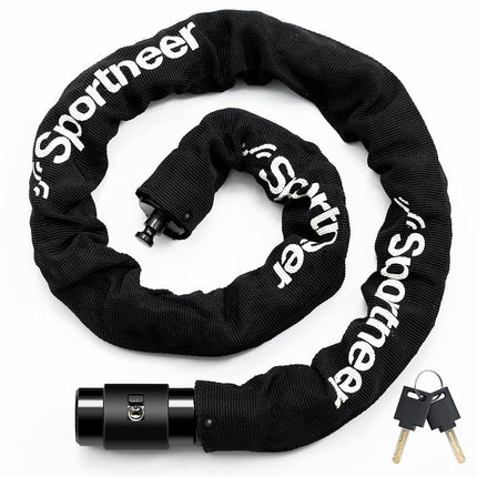 Sportneer Bike Chain Lock 8mm Thick 1m Long Securi