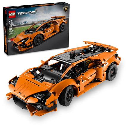 LEGO Technic Lamborghini Hurac�n Tecnica Orange Toy Cars - Building Toys for Kids, Boys & Girls, Ages 9+ - Lamborghini Toy Car W/ V10 Engine & Steering - Gift Ideas for Birthdays - 42196