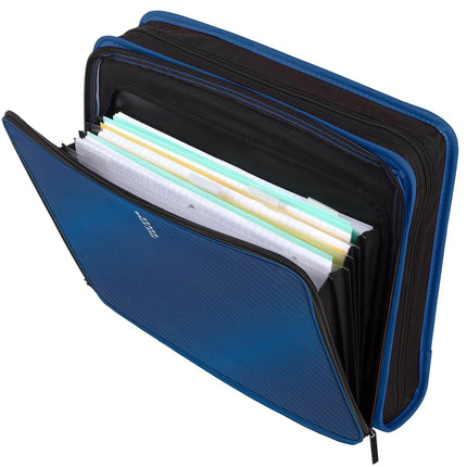 Carpeta con cremallera Five Star, Carpeta de 3 anillas de 2 pulgadas para la escuela, Archivador expandible de 6 bolsillos, Capacidad para 380 hojas, Azul cobalto (72534)