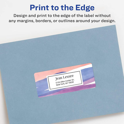 Avery Matte White Rectangle Labels with Sure Feed, 75" x 3.5", 5,000 Matte White Printable Labels