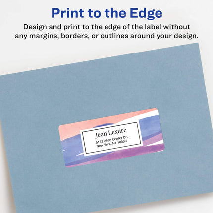 Avery Matte White Rectangle Labels with Sure Feed, 1.5" x 2.75", 1,000 Matte White Printable Labels