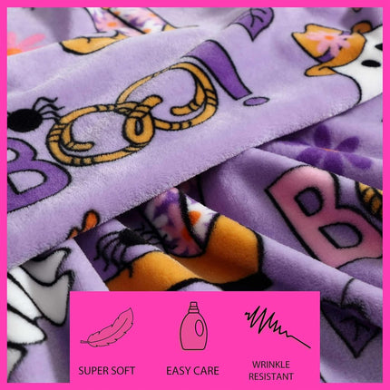 Betsey Johnson - Blanket, Buttery-Soft Throw Blanket for Couch or Bed, Boldly Plush & Oversized Bedding, Halloween Decor (Howdy Ghouls Purple, 50" x 70")