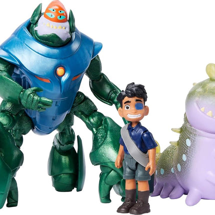 Mattel Disney and Pixar Elio Action Figure Storyteller 3 Pack, Elio, Ambassador Grigon and Glordon Characters, Posable Movie Toys at 4-in Scale