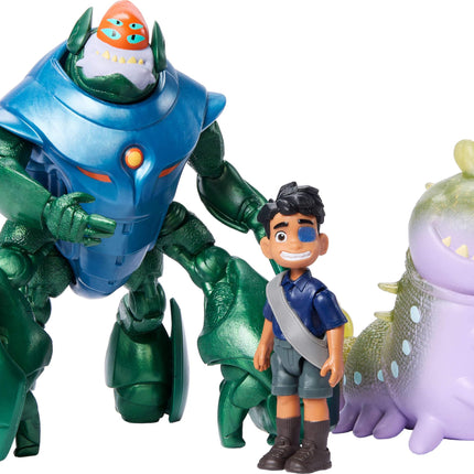 Mattel Disney and Pixar Elio Action Figure Storyteller 3 Pack, Elio, Ambassador Grigon and Glordon Characters, Posable Movie Toys at 4-in Scale