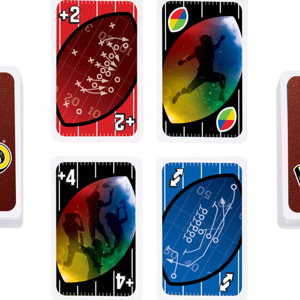 Mattel Games UNO NFL Juego de Cartas en Lata para Niños, Adultos, Fiestas y Viajes con Logotipos de Equipos de la NFL y Regla Especial (Exclusiva de Amazon)