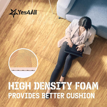 Yes4All Interlocking Foam Tiles, Non-Slip Foam Floor Tiles for Home Gym- Oak Wood Light, 24 Tiles 12"x 12"x 7/16" Cover 24 Sqft