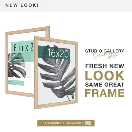 MCS Industries Inc 63732 16x20 Inch Studio Gallery, Natural Woodgrain Frames, 16x20