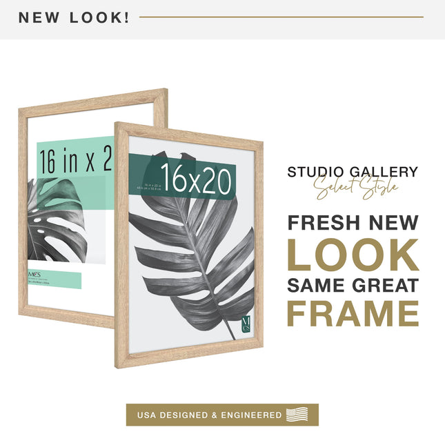 MCS Industries Inc 63732 16x20 Inch Studio Gallery, Natural Woodgrain Frames, 16x20
