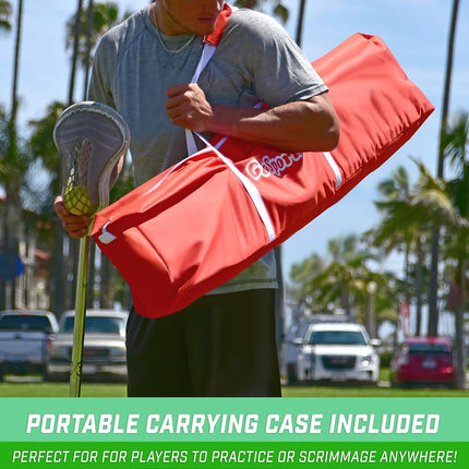 GoSports Regulation Size 6 ft x 6 ft Portable Lacrosse Net - Bow Style Frame with Carrying Case